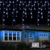 FUNPENY Icicle Lights, 360 LED Icicle Snow Falling Christmas Lights Outdoor Raindrop Lights, Xmas Wedding Party Tree Holiday Decorations (Blue)
