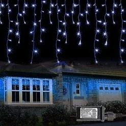 FUNPENY 360 LED 29.5ft Icicle Christmas Lights Outdoor, 2 In 1 Multi Color & Warm White Color Changing Lcicle Lights With Remote, Window Curtain Lights For Indoor Holiday Yard Party Decorations -Funpeny Shop 51ktbPgnESL. AC 4