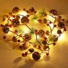 FUNPENY Christmas PineCones String Lights, 6.56Ft 20 LED Pine Needles Red Berries Fall Light Garland, Indoor Outdoor Decor For Thanksgiving Christmas Autumn Themed Party Decorations