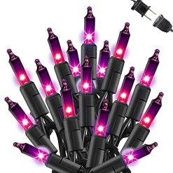 FUNPENY 33FT Halloween Lights, 150 Count Mini Clear String Lights, Fairy Halloween Tree Lights For Halloween Decorations Indoor Outdoor Xmas Party Wedding Holiday Home, Purple