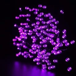 FUNPENY 240 LED Halloween String Lights, 78 FT Waterproof Black Wire Fairy Lights Plug In, 8 Lighting Modes Halloween Lights Decorations For Indoor Outdoor Garden Party (Purple) -Funpeny Shop 51m1pqrbJyL