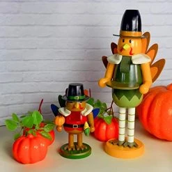 FUNPENY Thanksgiving Fall Decoration, 14 Inch Handmade Turkey Collectible Wooden Handmade Nutcracker For Fall Thanksgiving Christmas Home Table Decor -Funpeny Shop 51oBcXHq8L 3