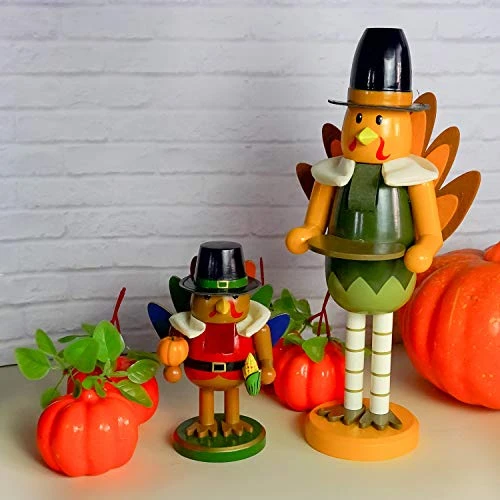FUNPENY Thanksgiving Fall Decoration, 14 Inch Handmade Turkey Collectible Wooden Handmade Nutcracker For Fall Thanksgiving Christmas Home Table Decor 7 FUNPENY Thanksgiving Fall Decoration, 14 Inch Handmade Turkey Collectible Wooden Handmade Nutcracker For Fall Thanksgiving Christmas Home Table Decor - Image 7