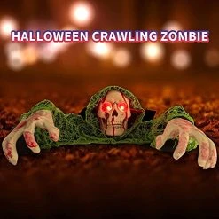 FUNPENY Halloween Decorations, Light Up Skeleton Groundbreaker With Bloodstains And Sound Effect, Skeleton Halloween Decoration For Haunted House Outdoor, Yard, Lawn, Party, Home Indoor Decor -Funpeny Shop 51q0tNe8VL