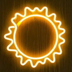 FUNPENY Sun Neon Signs LED Night Lights USB Charging/Battery Operated Neon Wall Lights Ramadan Decorative Lights For Wedding, Birthday Party (Battery Not Included) (Party Yellow)