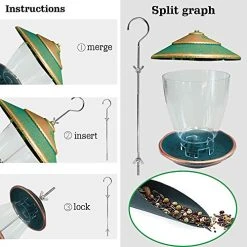 FUNPENY Bird Feeder, Panorama Gazebo Wild Bird Feeder Hanging With Bird Seeds Scoop For Garden Yard Decoration -Funpeny Shop 51rbXwfEFIL