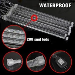FUNPENY Meteor Shower Rain Lights, 288 LED Christmas Lights Icicle Snow Falling Christmas Lights Outdoor Raindrop Lights, 30cm 8 Tubes Xmas Tree Holiday Decoration (Warm White) 15 FUNPENY Meteor Shower Rain Lights, 288 LED Christmas Lights Icicle Snow Falling Christmas Lights Outdoor Raindrop Lights, 30cm 8 Tubes Xmas Tree Holiday Decoration (Warm White) -Funpeny Shop 51uHiyttVPL