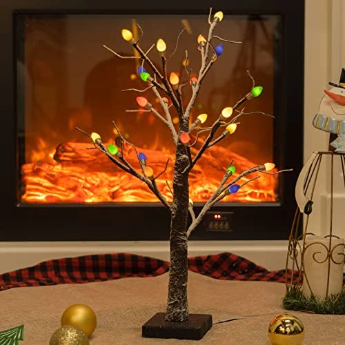 FUNPENY Christmas Birch Tree With C3 Lights, 18 Inch 24LED Tabletop Tree Battery Operated Light Jewelry Holder Indoor Christmas Decoration For Valentine's Day Home Party Wedding 6 FUNPENY Christmas Birch Tree With C3 Lights, 18 Inch 24LED Tabletop Tree Battery Operated Light Jewelry Holder Indoor Christmas Decoration For Valentine's Day Home Party Wedding - Image 6