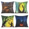 FUNPENY Halloween Decoration, Set Of 4 Halloween Pillow Covers 18 X 18 Inch Halloween Cushion Covers For Halloween (Inserts Are Not Include) (Green)