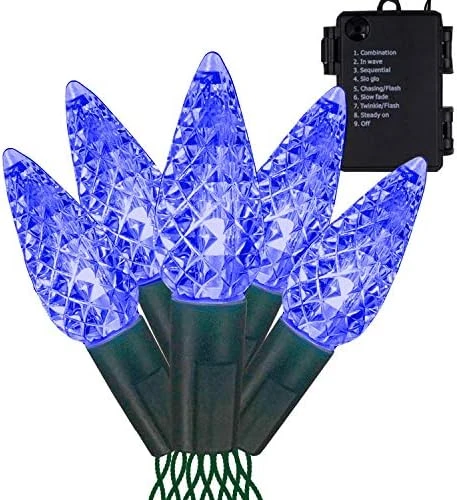 FUNPENY C6 Battery Operated Christmas Lights, 50 LED 17ft Christmas String Lights With 8 Modes, Christmas Decorations For Indoor Outdoor Xmas Tree Wedding Holiday, Blue 7 FUNPENY C6 Battery Operated Christmas Lights, 50 LED 17ft Christmas String Lights With 8 Modes, Christmas Decorations For Indoor Outdoor Xmas Tree Wedding Holiday, Blue - Image 7