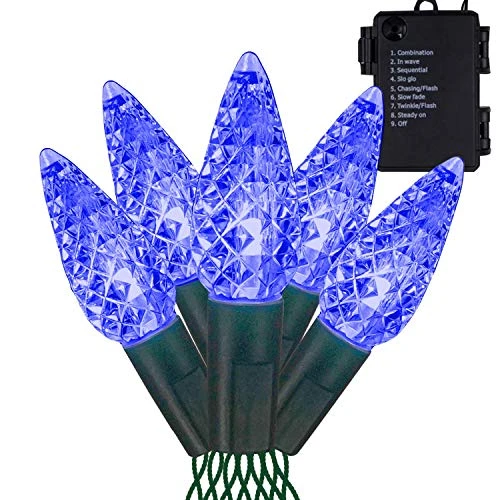 FUNPENY C6 Battery Operated Christmas Lights, 50 LED 17ft Christmas String Lights With 8 Modes, Christmas Decorations For Indoor Outdoor Xmas Tree Wedding Holiday, Blue 1 FUNPENY C6 Battery Operated Christmas Lights, 50 LED 17ft Christmas String Lights With 8 Modes, Christmas Decorations For Indoor Outdoor Xmas Tree Wedding Holiday, Blue