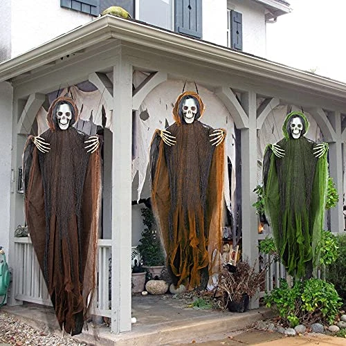 FUNPENY 3 Pack Hanging Ghost Outdoor Halloween Decorations, One 53.2" And Two 43.3" Hanging Skeleton Ghost Reapers For Halloween Haunted House Props Party Supplies Yard Outdoor Indoor Decor 6 FUNPENY 3 Pack Hanging Ghost Outdoor Halloween Decorations, One 53.2" And Two 43.3" Hanging Skeleton Ghost Reapers For Halloween Haunted House Props Party Supplies Yard Outdoor Indoor Decor - Image 6