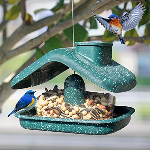 FUNPENY Bird Feeders For Outdoors Hanging, Wild Bird Feeders For Outside Clearance, Yard Lawn Garden Decorations (Green) 3 FUNPENY Bird Feeders For Outdoors Hanging, Wild Bird Feeders For Outside Clearance, Yard Lawn Garden Decorations (Green) - Image 3