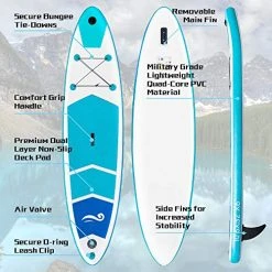 FUNPENY Inflatable Stand Up Paddle Boards, 10' X 32" X 6" Non-Slip Paddle Board For Adults And Youth, Wide Paddleboard For Yoga With SUP Accessories And Backpack -Funpeny Shop 51yhW96qCML