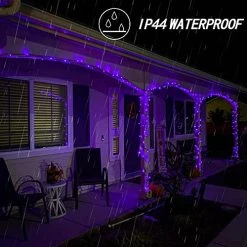 FUNPENY Halloween 50 LED Clear Mini String Lights, 16 FT Battery Operated Waterproof Fairy Lights With 8 Lighting Modes, Halloween Decorations For Indoor Outdoor Garden Party(Purple,2 Pack) -Funpeny Shop 51zCFVTFvkL