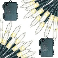 FUNPENY Halloween 50 LED Clear Mini String Lights, 16 FT Battery Operated Waterproof Fairy Lights With 8 Lighting Modes, Indoor Outdoor Garden Decorations(Purple & Orange,2 Pack) -Funpeny Shop 51zuXp KbrL. AC