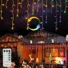 FUNPENY 360 LED 29.5ft Icicle Christmas Lights Outdoor, 2 In 1 Multi Color & Warm White Color Changing Lcicle Lights With Remote, Window Curtain Lights For Indoor Holiday Yard Party Decorations