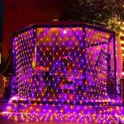 FUNPENY Christmas Net Lights, 12ft X 5ft 360 LED Mesh Decor With 8 Modes Waterproof Connectable Xmas Decorations For Outdoor Outside Bushes Yard Lawn Patio Tree Garden Party (Multi Colored) -Funpeny Shop 610BhuDL. AC
