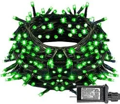 FUNPENY 85 FT 240 LED St. Patrick's Day String Lights, Waterproof Extendable Green Wire Fairy String Lights Plug In, 8 Modes Christmas Indoor Outdoor Yard Garden Wedding Party Decorations (Green) -Funpeny Shop 6122XaJD TL. AC 7