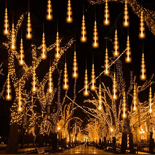 FUNPENY Meteor Shower Rain Lights, 288 LED Christmas Lights Icicle Snow Falling Christmas Lights Outdoor Raindrop Lights, 30cm 8 Tubes Xmas Tree Holiday Decoration (Warm White) 2 FUNPENY Meteor Shower Rain Lights, 288 LED Christmas Lights Icicle Snow Falling Christmas Lights Outdoor Raindrop Lights, 30cm 8 Tubes Xmas Tree Holiday Decoration (Warm White) - Image 2