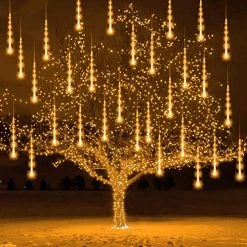 FUNPENY Meteor Shower Rain Lights, 288 LED Christmas Lights Icicle Snow Falling Christmas Lights Outdoor Raindrop Lights, 30cm 8 Tubes Xmas Tree Holiday Decoration (Warm White) 17 FUNPENY Meteor Shower Rain Lights, 288 LED Christmas Lights Icicle Snow Falling Christmas Lights Outdoor Raindrop Lights, 30cm 8 Tubes Xmas Tree Holiday Decoration (Warm White) -Funpeny Shop 6180v6X21JL