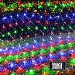FUNPENY Christmas Net Lights, 12ft X 5ft 360 LED Mesh Decor With 8 Modes Waterproof Connectable Xmas Decorations For Outdoor Outside Bushes Yard Lawn Patio Tree Garden Party (Multi Colored) -Funpeny Shop 618EG9mmJRL. AC