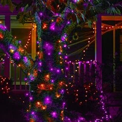 FUNPENY Halloween Mini Clear String Lights, 110V UL Certified Fairy Lights For Indoor Outdoor Halloween Tree Xmas Party Holiday Home Decorations (1 X 150 Count, Purple And Orange) -Funpeny Shop 618yQjH4W9L