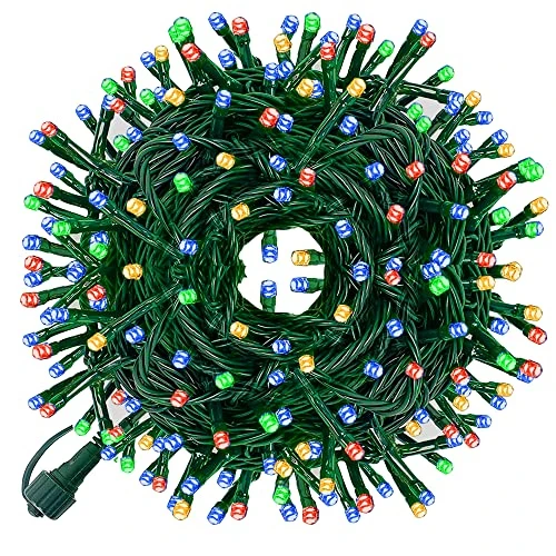 FUNPENY 300 LED Christmas String Lights, 100 FT Plug In Connectable Waterproof Fairy String Lights Green Wire With 8 Modes For Indoor Outdoor Xmas Tree Home Garden Decorations (Multi Colored) 1 FUNPENY 300 LED Christmas String Lights, 100 FT Plug In Connectable Waterproof Fairy String Lights Green Wire With 8 Modes For Indoor Outdoor Xmas Tree Home Garden Decorations (Multi Colored)