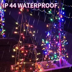 FUNPENY 50 LED C7 Christmas Lights Outdoor, 24.5 FT Extendable Waterproof Fairy String Light Green Wire For Xmas Indoor Patio Tree Party Holidy Wedding House Decorations (Multi-Colored) -Funpeny Shop 61C8SJQskEL