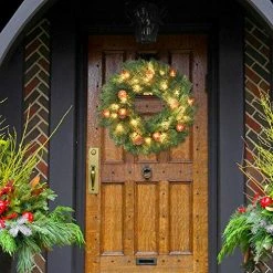 FUNPENY Pre-lit Artifical Pin Cones Christmas Wreath, 40 LED 16 Inch Pine Cones Christmas Wreath With Hanger Artificial Holly Leaves Xmas Wreath For Home Party Indoor And Outdoor Use 10 FUNPENY Pre-lit Artifical Pin Cones Christmas Wreath, 40 LED 16 Inch Pine Cones Christmas Wreath With Hanger Artificial Holly Leaves Xmas Wreath For Home Party Indoor And Outdoor Use -Funpeny Shop 61D16mEJzsL