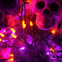 FUNPENY Halloween 50 LED Clear Mini String Lights, 16 FT Battery Operated Waterproof Fairy Lights With 8 Lighting Modes, Indoor Outdoor Garden Decorations(Purple & Orange,2 Pack) -Funpeny Shop 61E1Y5B5sAL