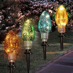 FUNPENY C9 Christmas Lights Outdoor With Pathway Marker Stakes, Multicolored Connectable 6.5 FT Waterproof String Lights Christmas Decorations For Outside Yard Xmas Holiday Party Decor, 5 Lights 11 FUNPENY C9 Christmas Lights Outdoor With Pathway Marker Stakes, Multicolored Connectable 6.5 FT Waterproof String Lights Christmas Decorations For Outside Yard Xmas Holiday Party Decor, 5 Lights -Funpeny Shop 61L1Fi8zoLL
