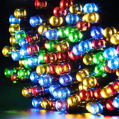 FUNPENY 300 LED Christmas String Lights, 100 FT Plug In Connectable Waterproof Fairy String Lights Green Wire With 8 Modes For Indoor Outdoor Xmas Tree Home Garden Decorations (Multi Colored) 3 FUNPENY 300 LED Christmas String Lights, 100 FT Plug In Connectable Waterproof Fairy String Lights Green Wire With 8 Modes For Indoor Outdoor Xmas Tree Home Garden Decorations (Multi Colored) - Image 3