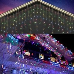 FUNPENY 360 LED 29.5ft Icicle Christmas Lights Outdoor, 2 In 1 Multi Color & Warm White Color Changing Lcicle Lights With Remote, Window Curtain Lights For Indoor Holiday Yard Party Decorations -Funpeny Shop 61OXCvriO6L. AC 4