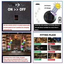 FUNPENY Solar Wind Chimes Star Lights, Gifts For Mom, Grandma, Solar Mobiles Hanging Color Changing LED Lights Outdoor Waterproof Yard Garden Decorations, Friendship Wind Chimes -Funpeny Shop 61QlL67Hn5L