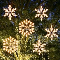 FUNPENY 8.5 FT Snowflake String Lights With 6 Drops, 100 Lights Connectable Christmas Icicle Lights Plug In, Fairy Curtain Lights For Outdoor Indoor Xmas Home Party Wedding Decorations (Warm White) 13 FUNPENY 8.5 FT Snowflake String Lights With 6 Drops, 100 Lights Connectable Christmas Icicle Lights Plug In, Fairy Curtain Lights For Outdoor Indoor Xmas Home Party Wedding Decorations (Warm White) -Funpeny Shop 61Qzkjp WL