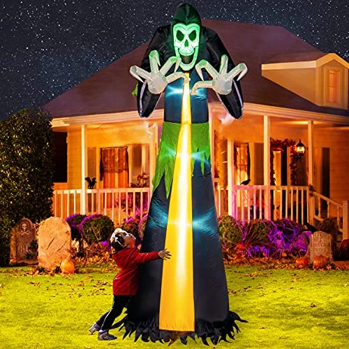 FUNPENY Halloween 9FT Inflatable Grim Reaper Ghost, Blow Up Halloween Decorations For Outdoor Garden Yard Lawn Party Decor 1 FUNPENY Halloween 9FT Inflatable Grim Reaper Ghost, Blow Up Halloween Decorations For Outdoor Garden Yard Lawn Party Decor