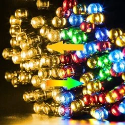 FUNPENY Christmas Indoor Outdoor Decorative String Lights, 300 LED 8 Modes Waterproof White Wire Fairy Light For Christmas Party Wedding Garden Home Decoration (Warm White & Multicolr) -Funpeny Shop 61TgSQ08rML