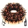 FUNPENY 240 LED Halloween String Lights, 78 FT Waterproof Black Wire Fairy Lights Plug In, 8 Lighting Modes For Halloween Thanksgiving Indoor Outdoor Garden Party Decorations (Orange)