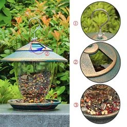 FUNPENY Bird Feeder, Panorama Gazebo Wild Bird Feeder Hanging With Bird Seeds Scoop For Garden Yard Decoration -Funpeny Shop 61YDBwHZHPL