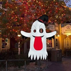 FUNPENY Halloween 4FT Inflatable White Ghost, Blow Up Halloween Decorations For Outdoor Garden Yard Lawn Party Decor -Funpeny Shop 61aSI6lw0HL