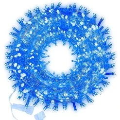FUNPENY 300 LED Indoor String Lights, 100 FT Plug In Waterproof String Lights With 8 Modes For Halloween Thanksgiving Christmas Garden Decoration, Indoor And Outdoor Decorations (Blue)