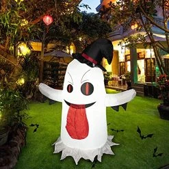 FUNPENY Halloween 4FT Inflatable White Ghost, Blow Up Halloween Decorations For Outdoor Garden Yard Lawn Party Decor -Funpeny Shop 61d4eFQu4nL
