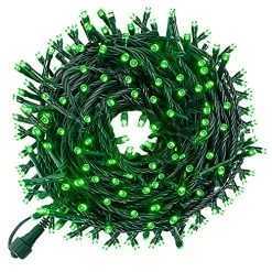 FUNPENY 300 LED Indoor String Lights, 100 FT Plug In Waterproof Christmas String Lights With 8 Modes For Christmas St. Patrick's Day Garden Decoration, Indoor And Outdoor Decoration (Green)
