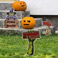 FUNPENY Halloween 6 Pcs Yard Signs With Stakes, Outdoor Waterproof Zombie Pumpkin Witch Party Garden Lawn Decorations Supplies 10 FUNPENY Halloween 6 Pcs Yard Signs With Stakes, Outdoor Waterproof Zombie Pumpkin Witch Party Garden Lawn Decorations Supplies -Funpeny Shop 61k3 faiIEL