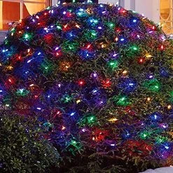 FUNPENY Christmas Net Lights, 12ft X 5ft 360 LED Mesh Decor With 8 Modes Waterproof Connectable Xmas Decorations For Outdoor Outside Bushes Yard Lawn Patio Tree Garden Party (Multi Colored) -Funpeny Shop 61ndhjg8MmL