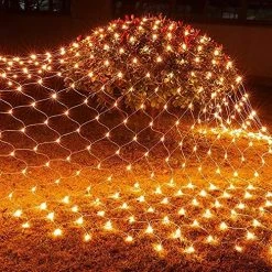 FUNPENY Halloween 200 LED Net Lights, 9.8ft X 6.6ft 8 Modes Waterproof Connectable Halloween Decorations For Outdoor Garden Party Decor (Orange) -Funpeny Shop 61oNwv1 RL. AC