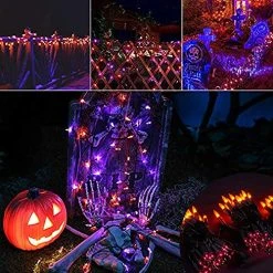 FUNPENY Halloween Mini Clear String Lights, 110V UL Certified Fairy Lights For Indoor Outdoor Halloween Tree Xmas Party Holiday Home Decorations (1 X 150 Count, Purple And Orange) -Funpeny Shop 61rYMeBPVL