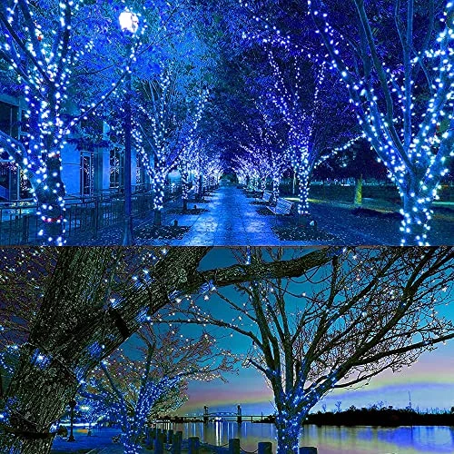 FUNPENY 85 FT 240 LED Blue Christmas Lights, Waterproof Extendable Green Wire Fairy String Lights Plug In, 8 Lighting Modes For Christmas Indoor Outdoor Yard Garden Wedding Party Decorations 6 FUNPENY 85 FT 240 LED Blue Christmas Lights, Waterproof Extendable Green Wire Fairy String Lights Plug In, 8 Lighting Modes For Christmas Indoor Outdoor Yard Garden Wedding Party Decorations - Image 6