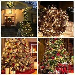 FUNPENY Christmas Lights, 2 Pack 150 Count Clear Green Wire String Lights, 33 FT 110V UL Certified Fairy Lights For Indoor Outdoor Christmas Tree Xmas Party Holiday Home Decorations, Warm White -Funpeny Shop 61tlnuKufUL